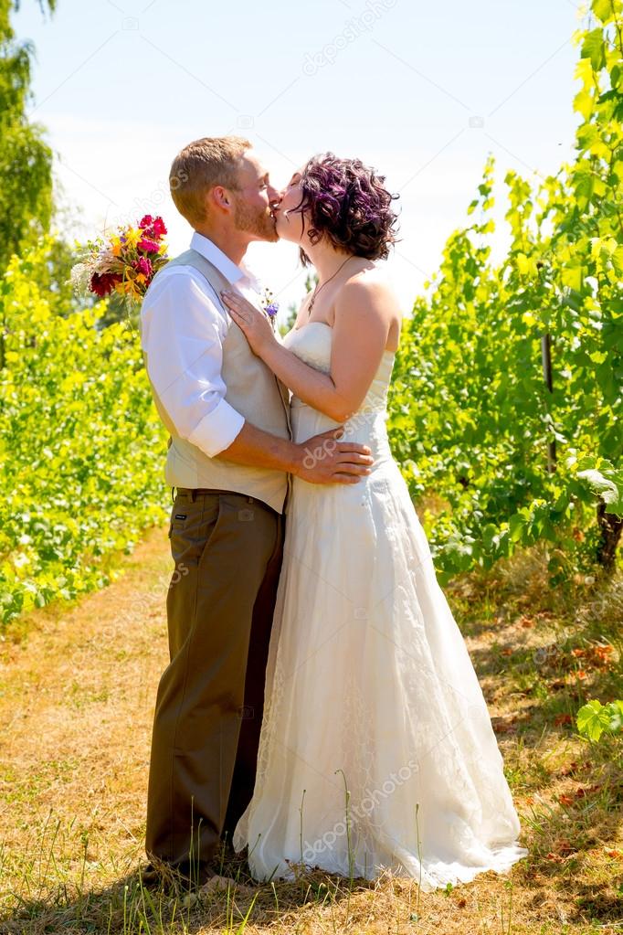 Vineyard Wedding Couple Portrait