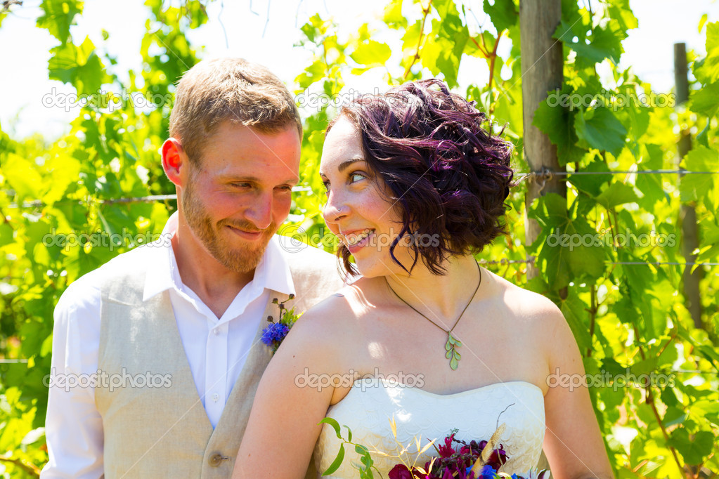 Vineyard Wedding Couple Portrait