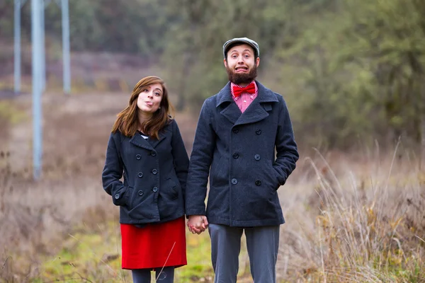 Happy Engaged Couple Portrait — Stock Photo, Image