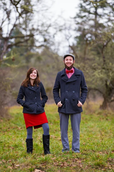 Feliz casal noivo retrato — Fotografia de Stock