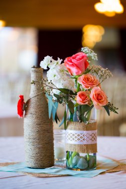 Düğün resepsiyonu tablo centerpieces