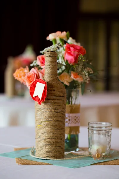 Centro de mesa de recepção de casamento — Fotografia de Stock