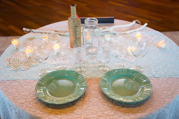 Ajuste de mesa de boda fiesta nupcial —  Fotos de Stock