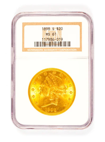 Oro 20 Dollaro Liberty Coin Graded — Foto Stock