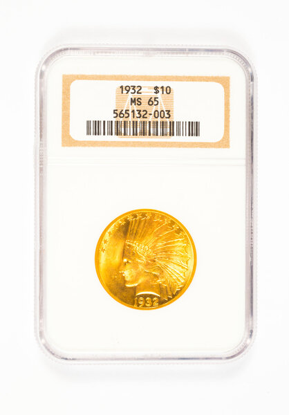 Graded Indian Head Gold 10 Dollar Coin