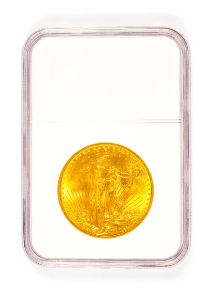 Gold St Gaudens Coin in Grading Case — Stock Photo, Image