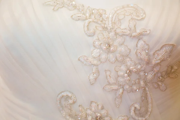 Белый свадебное платье подробно — стоковое фото