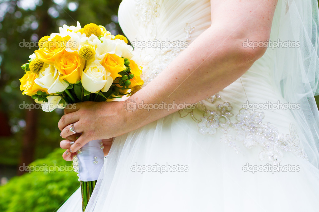 Bride Holding Wedding Bouquet