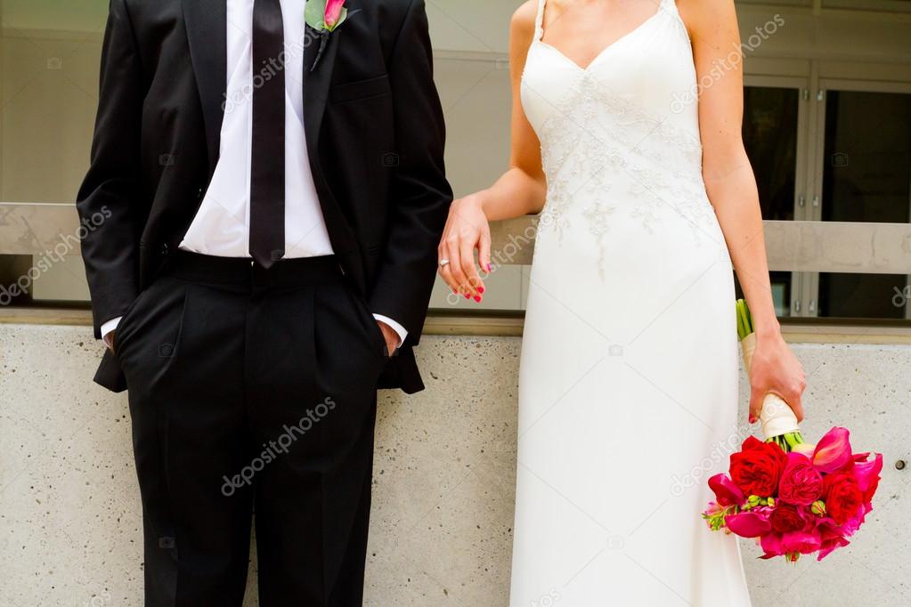 Bride and Groom Together on Wedding Day