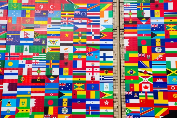 Exhibición internacional de la bandera de varios países — Foto de Stock