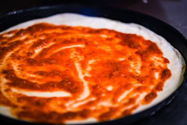 delicious italian home made pizza with fresh ingredients