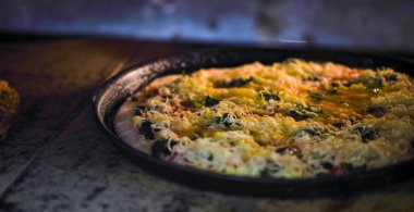 delicious italian home made pizza with fresh ingredients