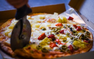 delicious italian home made pizza with fresh ingredients