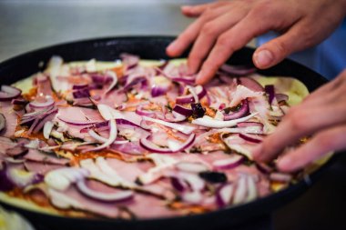 delicious italian home made pizza with fresh ingredients