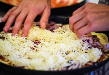 delicious italian home made pizza with fresh ingredients