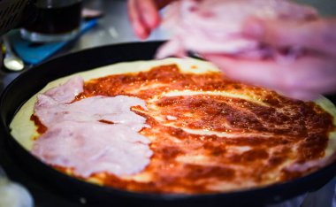 delicious italian home made pizza with fresh ingredients