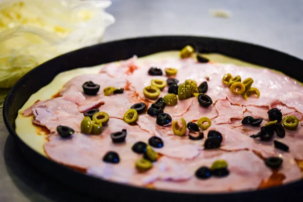 Delicious Italian Home Made Pizza Stok Foto Bebas Royalti