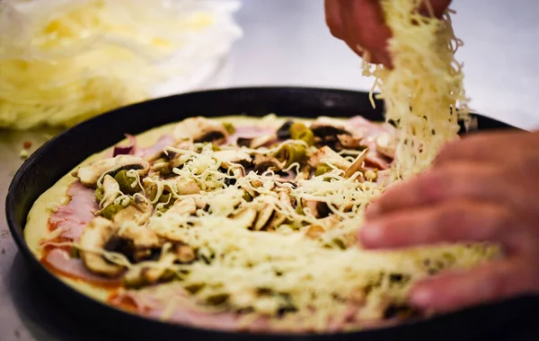Delicious Italian Home Made Pizza Stok Foto