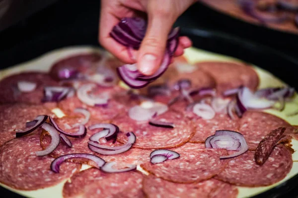 Delicious Italian Home Made Pizza Εικόνα Αρχείου