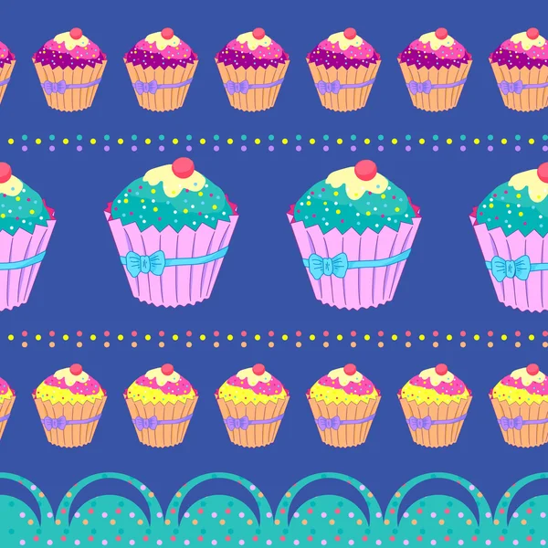 Patterm avec cupcakes — Image vectorielle