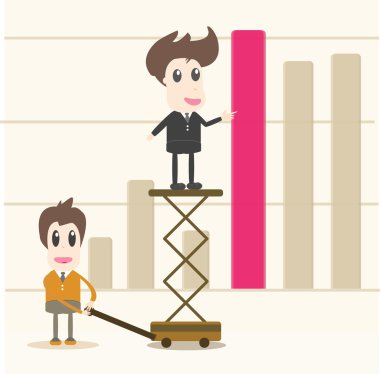 başarılı bir iş takım önünde grafiği