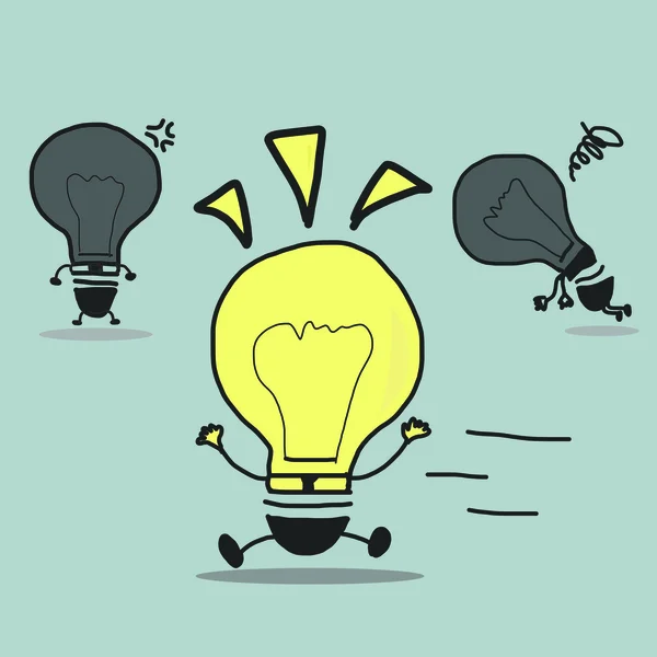 Light bulb cartoon business — Stock Photo, Image