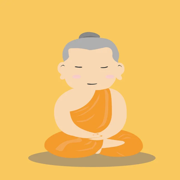 Buddhist Monk cartoon — Stock Photo, Image