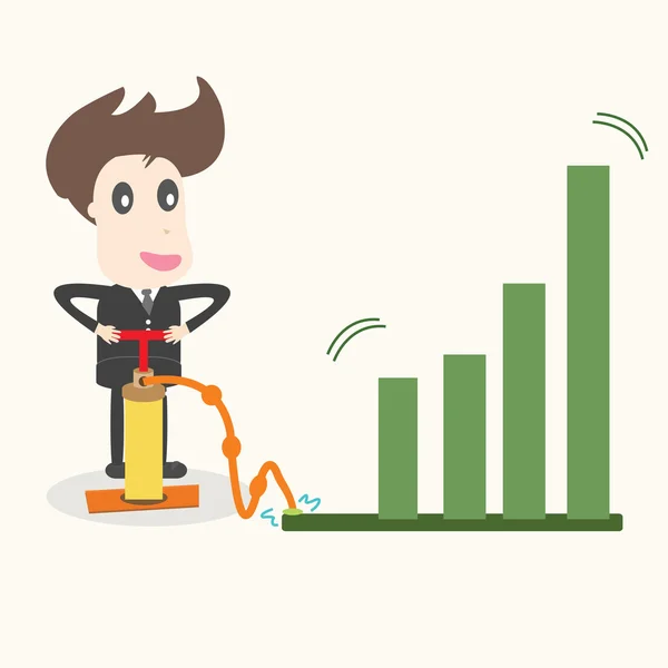 iş adamı, iş fikri olacak bir grafik yapmak.