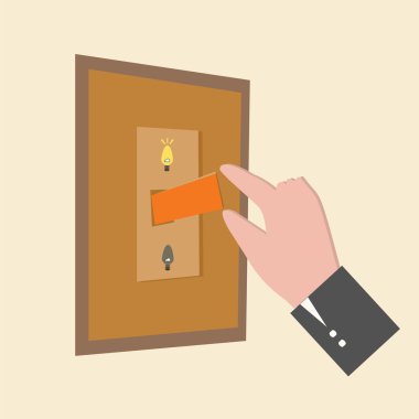 Bir ışık düğmesi basarak parmak