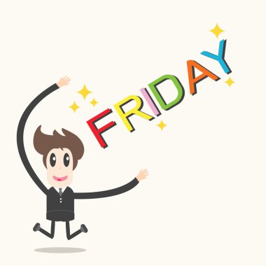 iş adamı mutlu Cuma, mutlu hafta sonu.