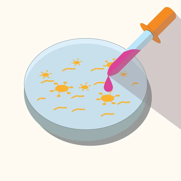 petri kabına bakteri, düz simgesi