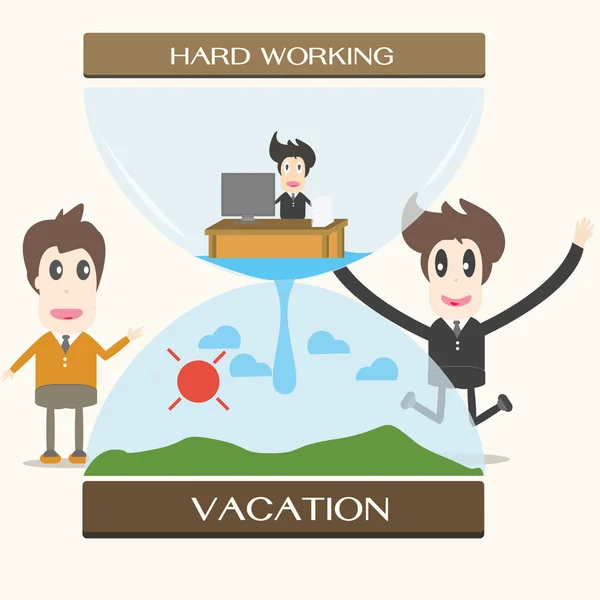 Vacances, Homme d'affaires — Image vectorielle