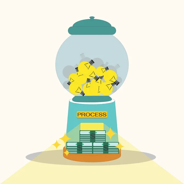 Idea is money concept,flat — Stock Vector