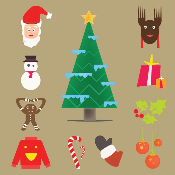 Vánoční ikony set.vector obrázek — Stockový vektor