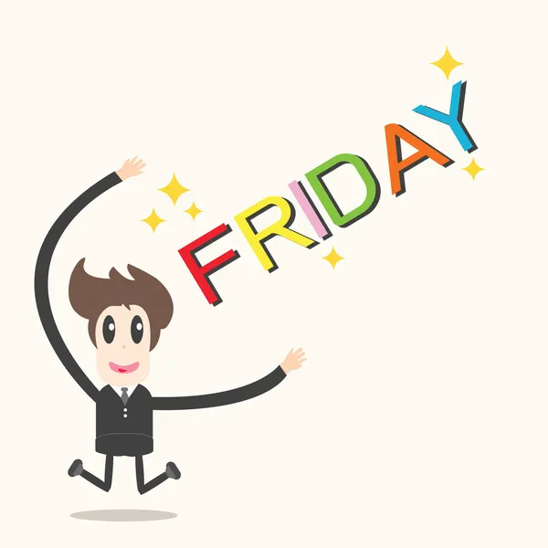 iş adamı mutlu Cuma, mutlu hafta sonu.