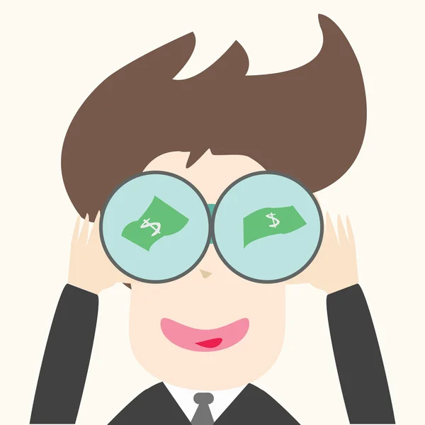 İşadamları para teleskopla bulmak.