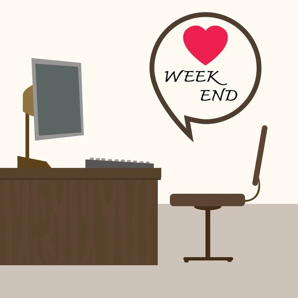 Week-end au bureau, illustration vectorielle . — Image vectorielle