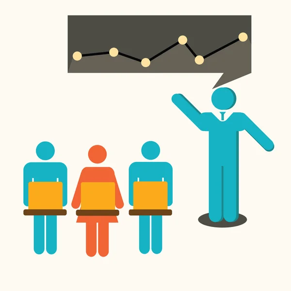 businessman pointing presentation,meeting,illustration.