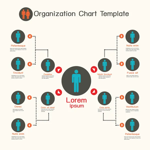 Organization chart template,business presentation — Stock Vector