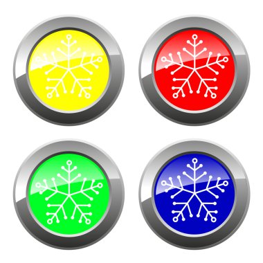 kar tanesi daire web parlak simgesi