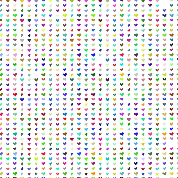 Motif sans couture avec des cœurs colorés — Image vectorielle