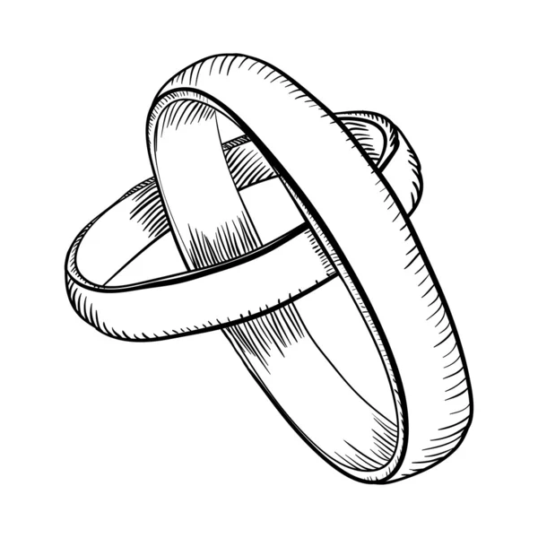 Anéis de casamento doodle —  Vetores de Stock