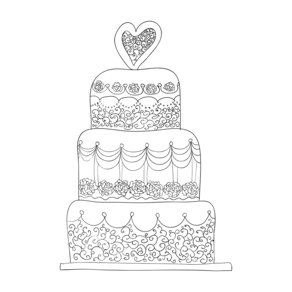 Pastel de boda — Vector de stock