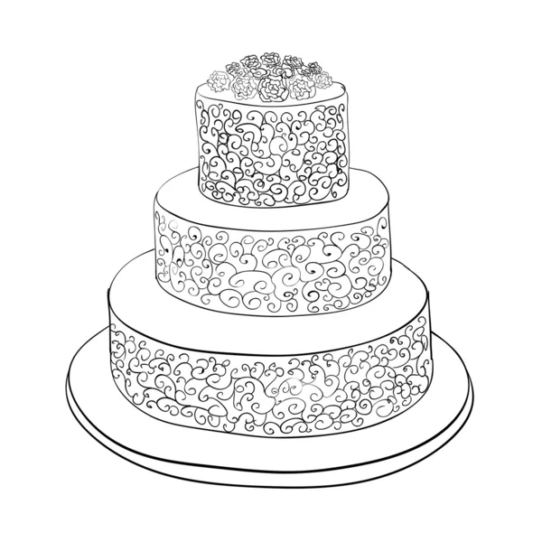 Bolo de casamento — Vetor de Stock