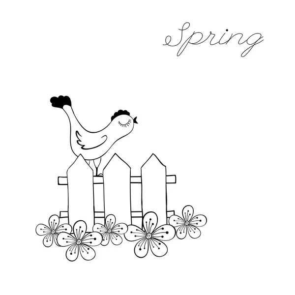 Kids card. Spring. — Stock Vector