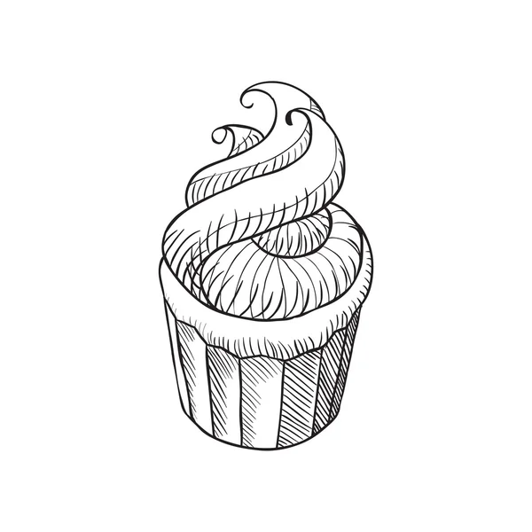 Cupcake, vector illustration — Stock Vector