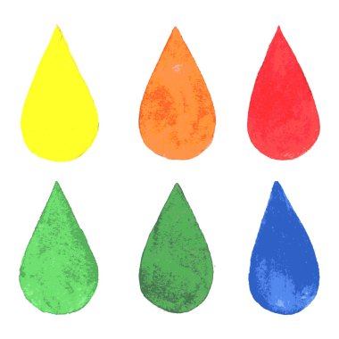 Colorful watercolor drops. Vector illustration. clipart