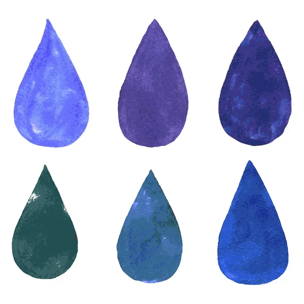 Gotas aquarelas coloridas. Ilustração vetorial . —  Vetores de Stock