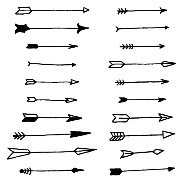 Conjunto de seta para esboço. Ilustração vetorial . — Vetor de Stock