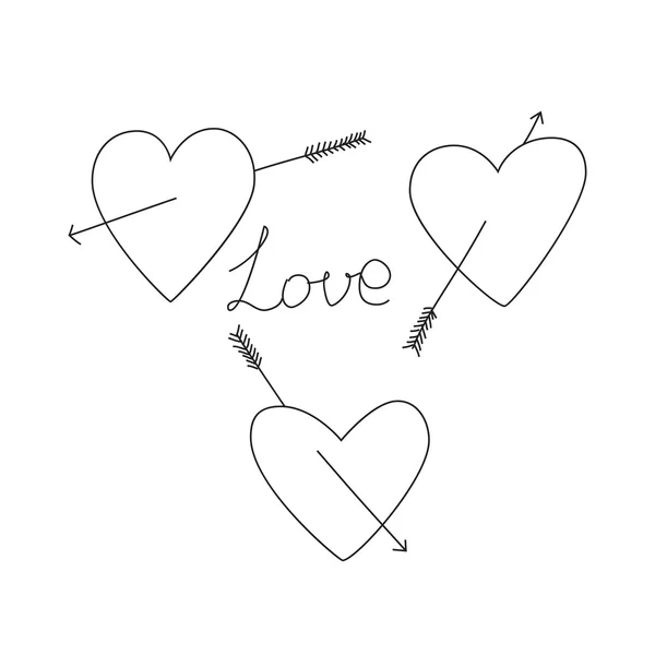Corazón, amor, flecha. Ilustración vectorial . — Vector de stock